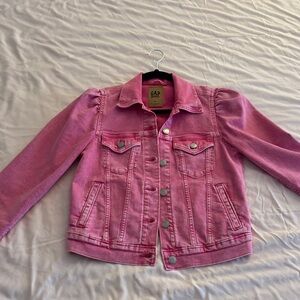 GAP Bright Pink Barbie Denim Jacket